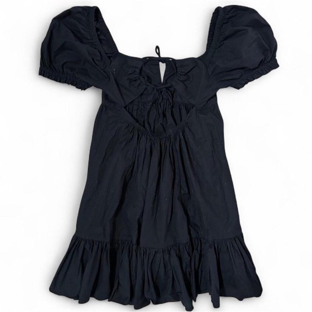 Urban Outfitters Wonderland Tie-Back Babydoll Dress Black 100% Cotton Size S - Picture 5 of 7